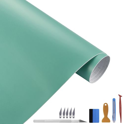 NewL Matte Vinylfolie, Selbstklebende Folie, Luftablassblase, für den Außenbereich geeignet für den Automobilgebrauch, enthält Installationswerkzeuge (blau, 30cm x 300cm)