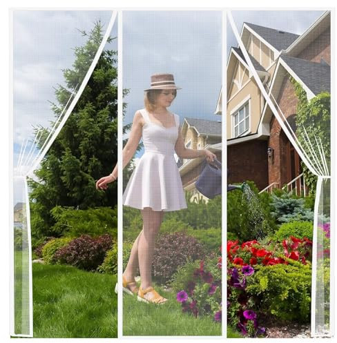 Zanzariera per Porta Blindata 160x245cm Bianco Zanzariera a tenda per insetti Zanzariere per Finestre Zanzariere Magnetiche per Finestre