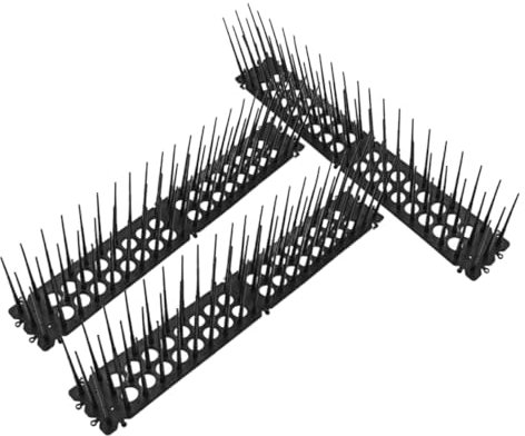 BESPORTBLE 3pcs Black Plastic Portable Deterrent Mats for Balconies and Railings, Easy to Use Cat and Bird to Prevent Climbing and Keep Seagulls Away