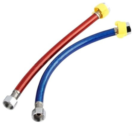 Lot de 2 connecteurs flexibles en acier inoxydable ondulé pour chauffe-eau de 30,5 cm, couleur chaude et froide