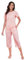 TeJoyce Ensemble de Pyjama Femme Coton, Vêtements de Nuit d'Été, Tee Shirt à Motif Chat et Pantalon 3/4 à Pois avec Poches, Tenue D'intérieur Doux et Léger pour Femme (Rose, S)