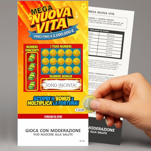 GHIBLI 5 Gratta e Vinci SONO INCINTA Biglietti Annuncio Gravidanza idea originale e divertente. Gratta e scopri la sorpresa per marito papà nonna nonno zia zio