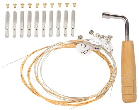 BESPORTBLE Komplettset Mit Ersatzsaiten Und Stimmschlüssel Für Lyrahharfen Inklusive Saitenstifte Und Wirbel Aus Metall Passend Für Verschiedene Lyra-typen