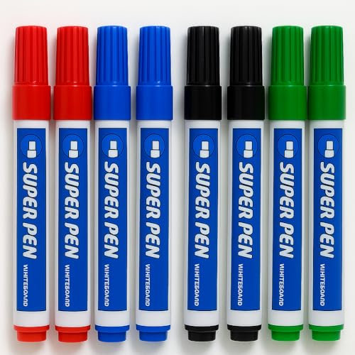 Whiteboard Marker dünn abwischbar – 8er Set Non Permanent Folienstifte | Flipchart Stifte trocken abwischbar – langlebige Whiteboardstifte für Schule, Büro, Präsentation, Meeting, Uni