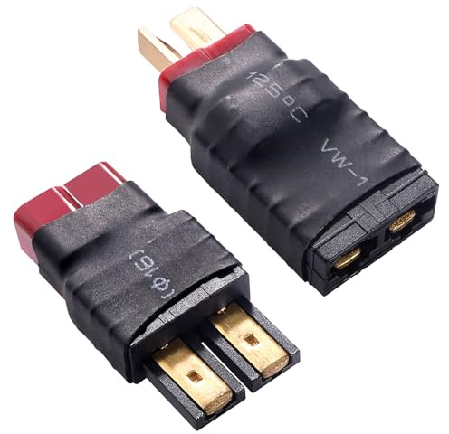 Lyeteung 2 Stücke Connector T-Plug auf Kompatibel mit TRX, Kompatibel mit Traxxas Stecker / Buchse auf Stecker / Buchse T Adapter, für RC LiPo Akku