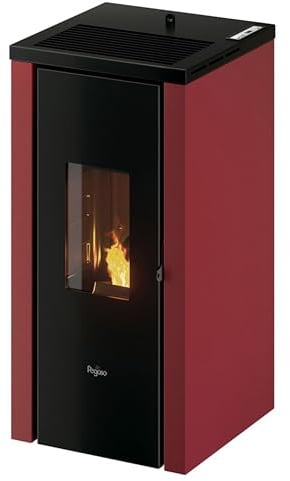 EIDER BIOMASA – Stufa a pellet Pegaso 8-7,77 kW – Riscaldamento fino a 150 m³ – Tramoggia 15 kg – Basso consumo 0,56 – 1,56 kg/h – Compatto 91 x 46 x 46 cm – Vetro pulito – Classe A+ – Silenzioso