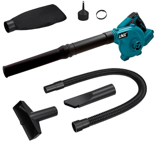 L1NXIXI Akku Laubbläser für Makita 18V, Luftgebläse mit bürstenlosem Motor 18.000 U/min, Gebläse mit 6 Geschwindigkeiten, ideal für Garten, Rasenpflege, Schneeräumung (Ohne Akku)