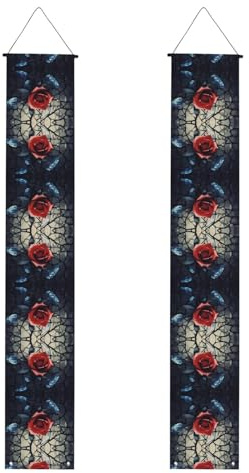 Crystal Red Rose Printed Veranda Banner, hängende dekorative Banner, geeignet für Partys, Innen- und Außenbereich, Multi-Szenen-Dekoration