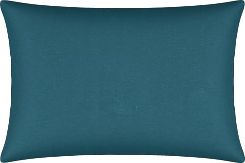 Erwin Müller Kissenbezug, Kissenhülle Single-Jersey Murnau - Petrol Größe 40x60 cm - bügelfrei, strapazierstark, elastisch, mit Reißverschluss
