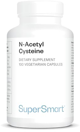 N-Acetil Cisteina (NAC) - Contro lo stress ossidativo - SuperSmart | Booster di glutatione - Antiossidante e disintossicante - Antietà - Protegge il fegato - Senza OGM - Senza glutine