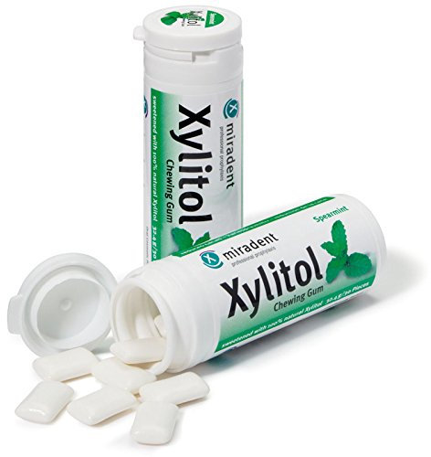 12x Miradent Xylitol Chewing Gum Zahnpflegekaugummis 30 Stück Dose spearmint (12x 30g)