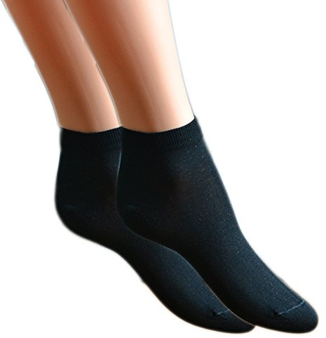 Fontana Calze, 12 paia di Mini Calza caviglia DONNA in cotone Filo di Scozia elasticizzato. NERO TG 38/40