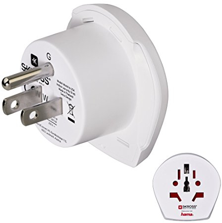 Hama World to US Netzstecker-Adapter Typ B, universell, weiß, Stecker (Typ B, Universal, Weiß, Stecker/Stecker)