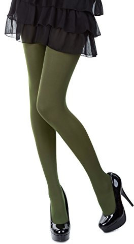 Romartex multicolore collants en microfibre 40 DEN, 32 couleurs et différentes 5 tailles, L, kaki