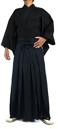 Edoten Uniforme japonés Samurai Hakama, Bk-azul marino, Medium