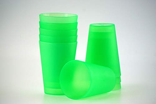 S&S-Shop 40 Plastik Trinkbecher 0,4 l - grün - Mehrwegtrinkbecher/Partybecher/Becher