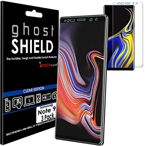 TECHGEAR [3 Pack] Screen Protectors to fit Samsung Galaxy Note 9 [ghostSHIELD Edition] Genuine Reinforced Flexible TPU Screen Protector Guard Covers with Full Screen Coverage inc Curved Screen