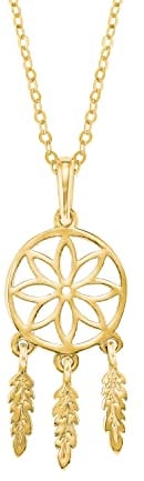 Amor Kette mit Anhänger Damen Halsschmuck, 42 cm, Gold, Traumfänger, Kommt in Schmuck Geschenk Box, 2022927