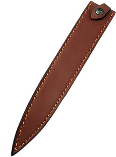 Aibote Leather Scabbard Fish Filet Sashimi Knife Sheath With Belt Loop Case Hunting Holster Chef Knives Holder Sheaths Bag Pocket for Double Edge Knives Fruit Knives