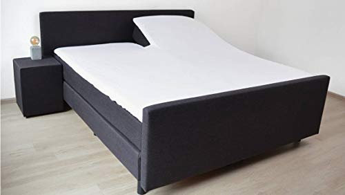 Snoozing - Baumwolle - Split-Topper - Matratzenschoner - Matratzenschutz - 180x210/220 cm - Weiß