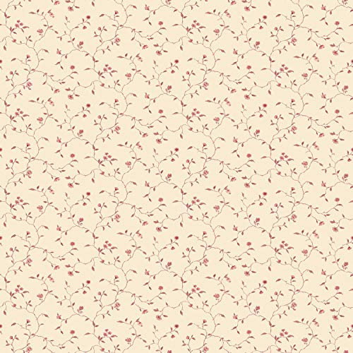 Galerie G67925 Miniatures 2 Small Flower Vines Design Wallpaper, Dark Pink/Cream, 10m x 53cm