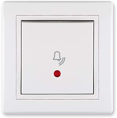 ALING-CONEL Klingeltaster mit Glimmlampe 10AX/250V~ inkl.Rahmen (komplett) Weiß (RAL 9003)