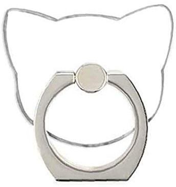 Handy-Ring-Halter, 360-grad-drehung Und 180-grad-flip Transparent-Finger-Ring Ständer (cat Kopf Transparent)