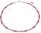 Adi-Modeschmuck zarte Glaskette 'Sana', geschliffene Glasperlen mit kleinen versilberten Würfeln, handgefertigt in Berlin (Rottöne und Orange)