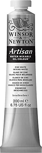 Winsor & Newton Huile Diluable à l’eau Artisan - Couleurs à l'huile Pour les Arts Plastiques - Sans Solvants, Se Diluer à l’eau, Tube de 200ML, Couleur Blanc de Zinc