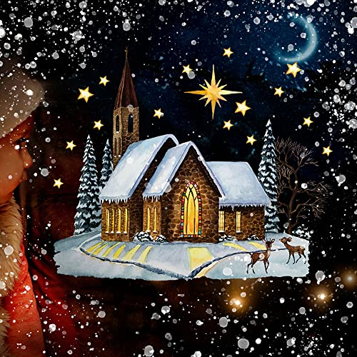Fensterbild Weihnachtsdeko Weihnachten Winter Kirche wiederverwendbar Fensterdeko Fensterbilder Kinder Zimmer bf161 ilka parey wandtattoo-welt®