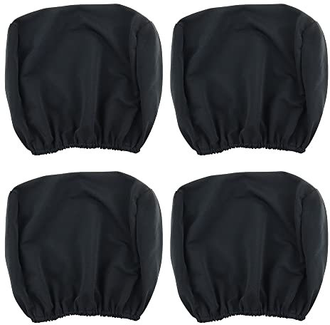 ComPDCVD 4 Piece Auto Kopfstützenbezüge Staubdicht Waschbar Kopfstützenschutz Abdeckung Elastische Säume Schwarz für LKW Bus Reisebus Auto