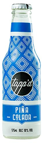 Tapp'd Ready to Drink Pina Colada Cocktails 10% ABV - With Real Coconut Cream & Pineapple Juice - Handcrafted Premixed RTD Bottles - Vegan and Gluten-Free - (6x175ml)
