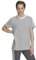 adidas Damen Essentials 3-Stripes Tee, Medium Grey Heather/White, M