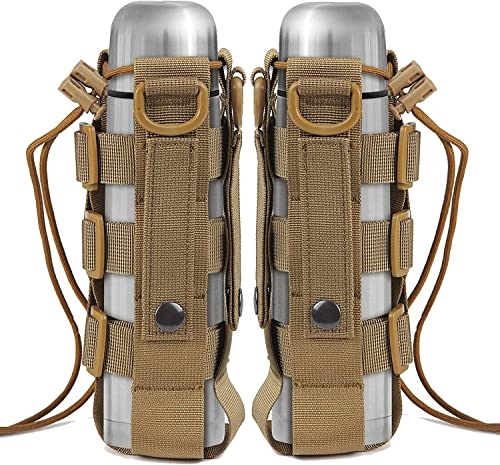 Dyna-Living 2PCS Taktisch Flaschenhalter Militär Trinkflasche Beutel Trinkflasche Halter für Outdoor Wandern Camping Trekking 1000D Nylon
