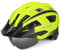 Victgoal Bike Helmet for Men Women with Led Light Detachable Magnetic Goggles Visor Mountain & Road Bicycle Helmets Adjustable Size Adult Cycling Helmets (M: 21.3-22.8 inch (54-58 cm), Yellow)