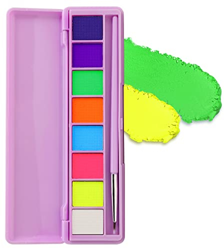 Boobeen Acqua attivata Eyeliner liquido Neon Eyeliner colorato Palette Eyeliner UV Glow con pennello per Halloween Natale