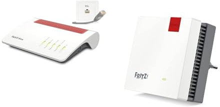 AVM FRITZ! Mesh Wi-Fi 6 Edition Int. FRITZ!Box 7590 AX + Repeater 1200AX, DSL up to 300 Mbit/s for all connections, Wi-Fi 6 up to 2,400 Mbit/s+1,200 Mbit/s