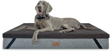 tierlando® Ortho-Topper High-Tech-Velours | Orthopädische Matratzenauflage für Hundetten Bezug kuschelig waschbar nachhaltiger Matratzenschoner Größe: 100x80cm | Farbe: 01 Braun