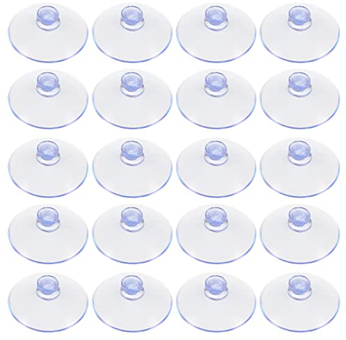 QESSUVNC 20 Stück Saugnapf Fenster Saugknöpfe Weihnachtsdeko Fenster Saugnapf Klein, Fensterhaken Extra Stark mit 30mm Durchmesser, Saughaken Ohne Bohren Saugnäpfe für Glasplatten, Küche, Bad, Fenster