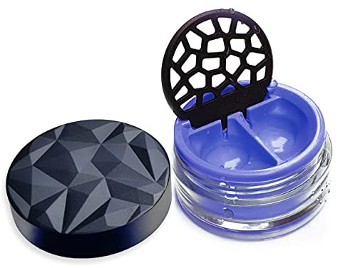 Lensbix Kontaktlinsenbehälter Geometric. Erwachsenes Accessoire mit futuristischem 3D Deckeldesign. Das stilvolle Geschenk für alle die gerne Linsen tragen. (No31 blau)