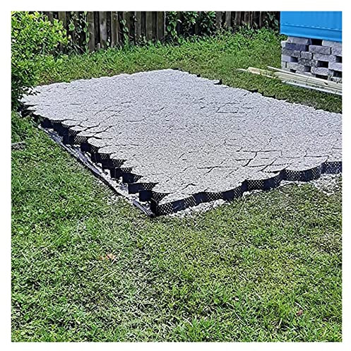 Kiesgitter Kiesmatten Bodenwabe Gartenhof Parkplätze Kies Bodengitter Stabilisator, Schwarzer Polyethylen-Gitterrost Für Boden Zement Sand, Steilhangstabilisierungsgitter ( Size : 5x10m/16x32.8ft )
