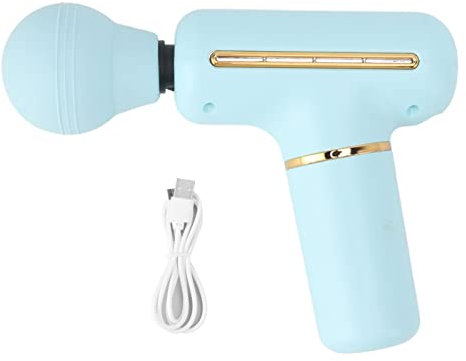 TOPINCN Massage Gun, Portable Fascia Gun Deep Tissue Massager Gun, 1200mAh 5V USB Charging Portable Muscle Massage Gun Handheld Electric Muscle Massager Neck Back Arm Leg (Blue)