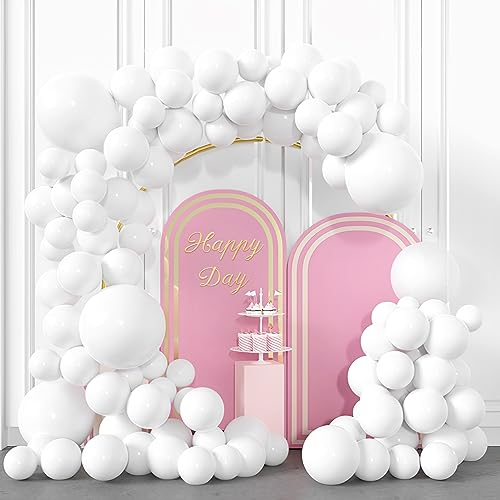 Palloncini Bianchi BIQIQI 113pcs Palloncini Matrimonio, Guirlande De Ballons Biancho White Party, Arco Di Palloncini Compleanno BabyShower, Nubilato Sposa, Palloncini Da 18 12 10 e 5 Pollici