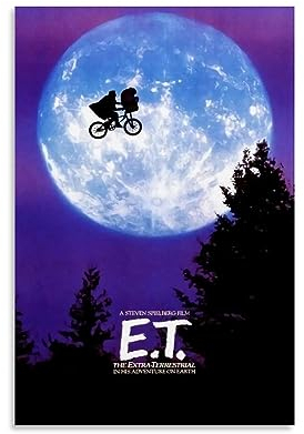 Filmposter E.T. The Extra-Terrestrial (1982), Leinwand-Poster, dekoratives Gemälde, Leinwand-Wandposter und Kunstdruck, modernes Familienschlafzimmer-Dekor-Poster, 20 x 30 cm