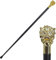 Gentleman-Gehstock mit Löwenkopf, Goldener, eleganter Gehstock im Vintage-Stil mit Krückendekorationen, 90 cm Present