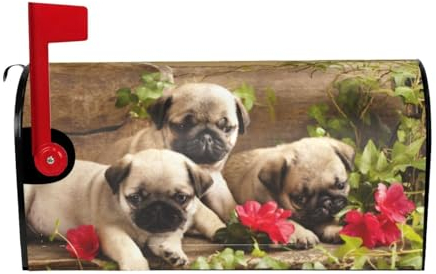 Der wasserdichte und sonnenfeste Briefkasten mit Mops-Motiv macht Ihren Briefkasten einzigartig
