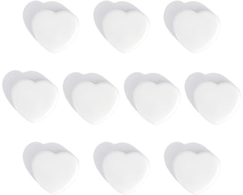 ZDZBLX 10 Pcs Fridge Magnets Strong Magnet Small Magnets Whiteboard Magnets for Crafts Magnets Heavy Duty Cute Mini Magnets Fridge Magnets for Adults, Magnets for Whiteboard Notice Board (Heart,White)