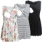 Bearsland Canottiera Premaman da Donna per Allattamento Senza Maniche Girocollo Morbida Camicia per Allattamento, Nero & Strisce Bianche & Rose Bianche, S
