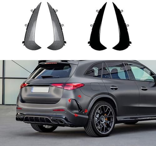 AIMQIAD Kompatibel für Mercedes-Benz GLC-Class X254 2023+, Auto Rear Bumper Splitter, Canard Air Knife Surround Trim, Rear Guide Spoiler Zubehör,Glossy Black