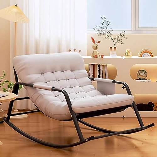 Schaukelstuhl für den Innenbereich mit Kissen – Moderner Doppellieger für Schlafzimmer und Garten, Armlehnen, Zero Gravity Camping Ergonomischer Stuhl